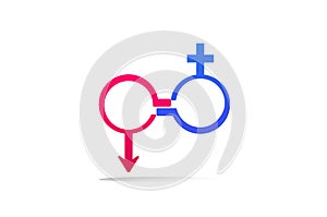 Male and female equality concept. The equality of men and women. Equal rights concept. Gender equality. Women`s rights