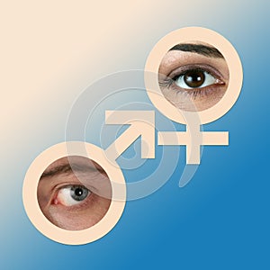 Male and female eyes