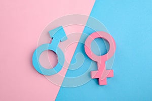 Male and female gender signs