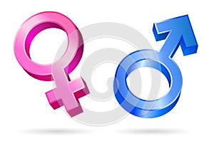 Male female gender symbols