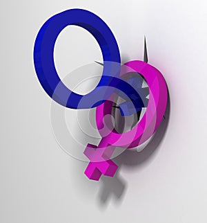Male female gender symbols
