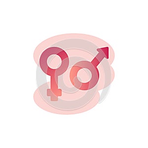 Male and female gender symbols flat icon