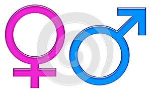 Male and female gender symbols icon