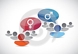 Male and female groups. illustration design