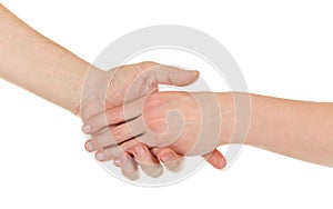 Samec a žena ruky (palmy) 