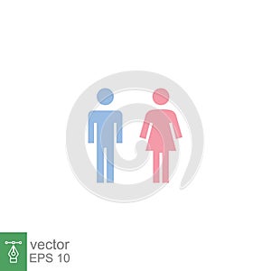 male and female icon, toilet, woman, people logo, flat style