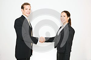 Male and female model business dressed