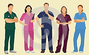 Male and Female Nurses or Surgeons photo