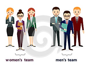 Male and female people icons. People Flat icons collection. Set of business people isolated on white background.