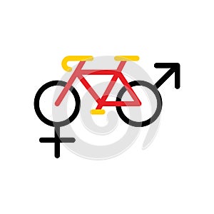 Male and female relationships like a bicycle. Concept vector illustration