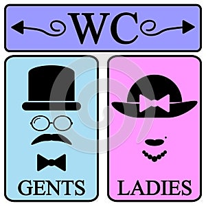 Samec a žena toaleta ikony 