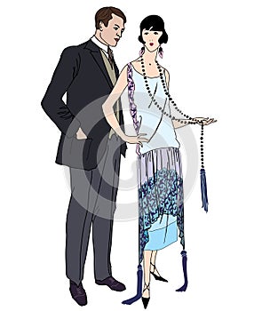 Male and female retro fashion