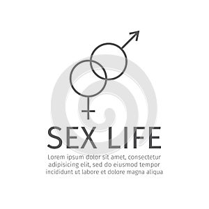 Male and female sex symbol line icon