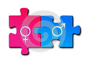 Male and female sex symbols photo