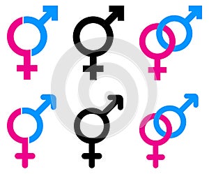 Male and female sex symbols