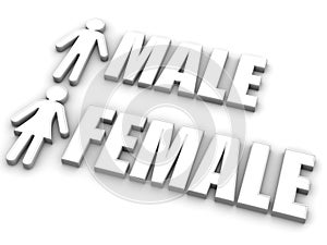 Male and female. Signs