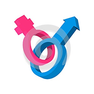 Male and female signs cartoon icon
