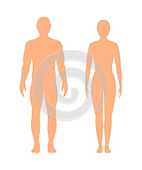 Male and female silhouette on white background, .