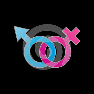 Male and female symbol. Symbol of gender identity