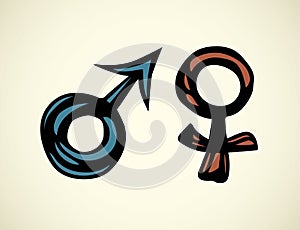 Male and female symbol. Vector drawing