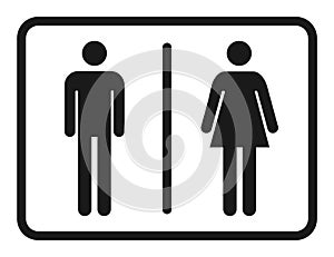 Male and female toilet icon vector, filled flat sign, solid pictogram isolated. WC symbol, logo illustration