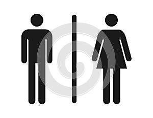 Male and female toilet icon vector, filled flat sign, solid pictogram isolated. WC symbol, logo illustration