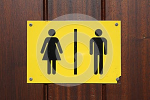 Male and female toilet sign