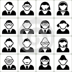 Male and Female User Vector Icons Set