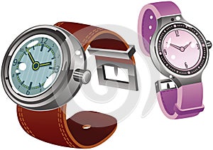 Male and Female wrist watches