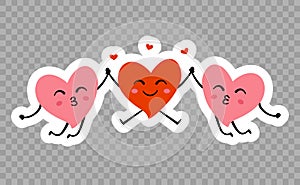 Male and females stickers or symbol in the shape of a heart