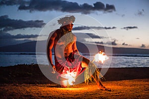 Male Fire Dancer in Hawaii