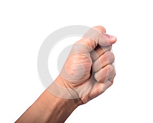 Male fist on a white background, clipping paths