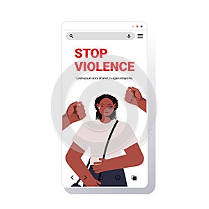 Male fists over scared terrified african american woman stop family violence aggression concept