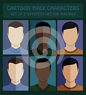 Male flat avatars