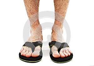 Male foot in flip-flop