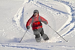 Male freeriding backcountry photo