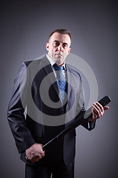 Male gangster with baseball bat