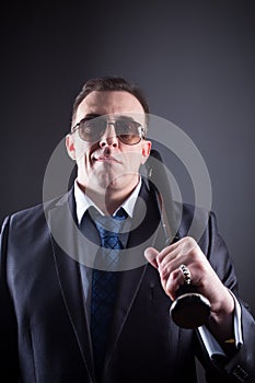 Male gangster with baseball bat