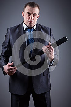 Male gangster with baseball bat