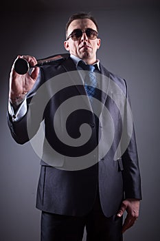 Male gangster with baseball bat