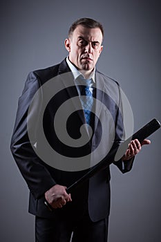 Male gangster with baseball bat