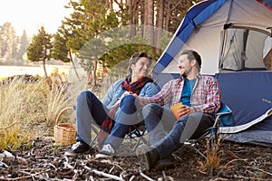 Male Gay Couple On Autumn Camping Trip