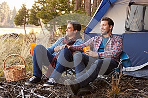 Male Gay Couple On Autumn Camping Trip