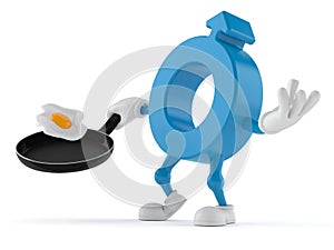 Male gender symbol character holding frying pan