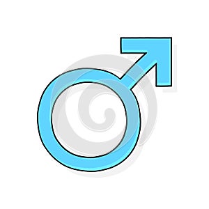 Male gender symbol isolated icon on white background