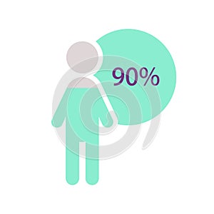 Male group infographic chart design template with ninety percentage