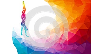 Male gymnast in artistic gymnastics color vector clipart