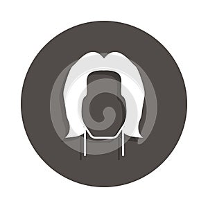 male hairstyle icon in badge style. One of Barbar collection icon can be used for UI, UX