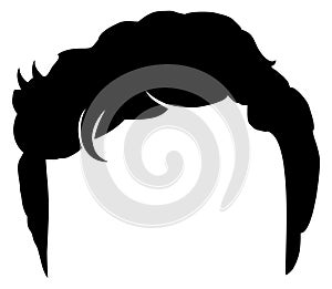 Male hairstyle. Short hair cut black icon