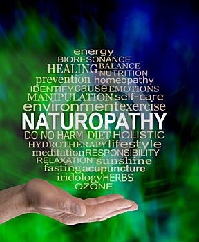Offering you the benefits of Naturopathy Word Cloud Circle photo
